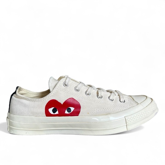 Comme des Garcon CDG Converse Chuck Taylor All-Star Low White Mens 8, Womens 10 - Picture 10 of 12